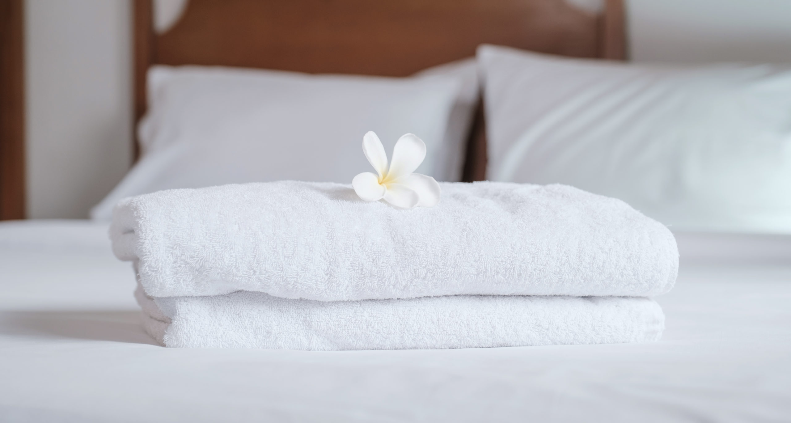 Towels,And,Plumeria,On,The,Bed,In,The,Luxury,Hotel