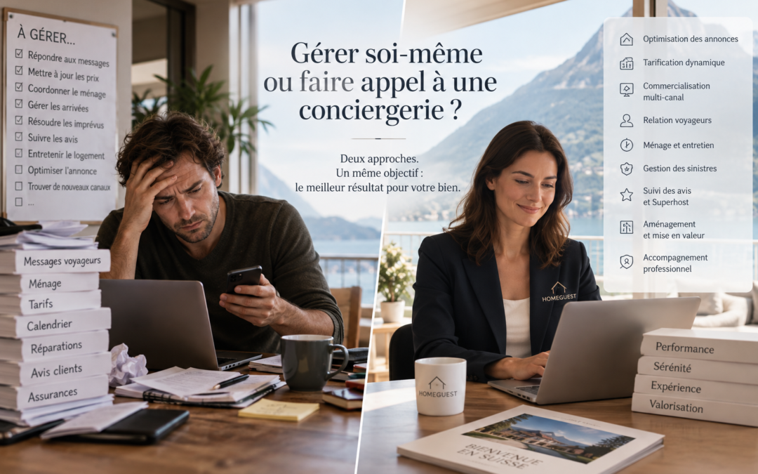 Faut-il gérer soi-même sa location courte durée ou faire appel à une conciergerie en Suisse ?